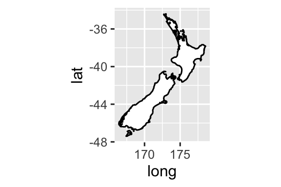Hai bản đồ ranh giới của New Zealand. Trong biểu đồ đầu tiên tỷ lệ khung hình không chính xác, trong biểu đồ thứ hai nó chính xác.